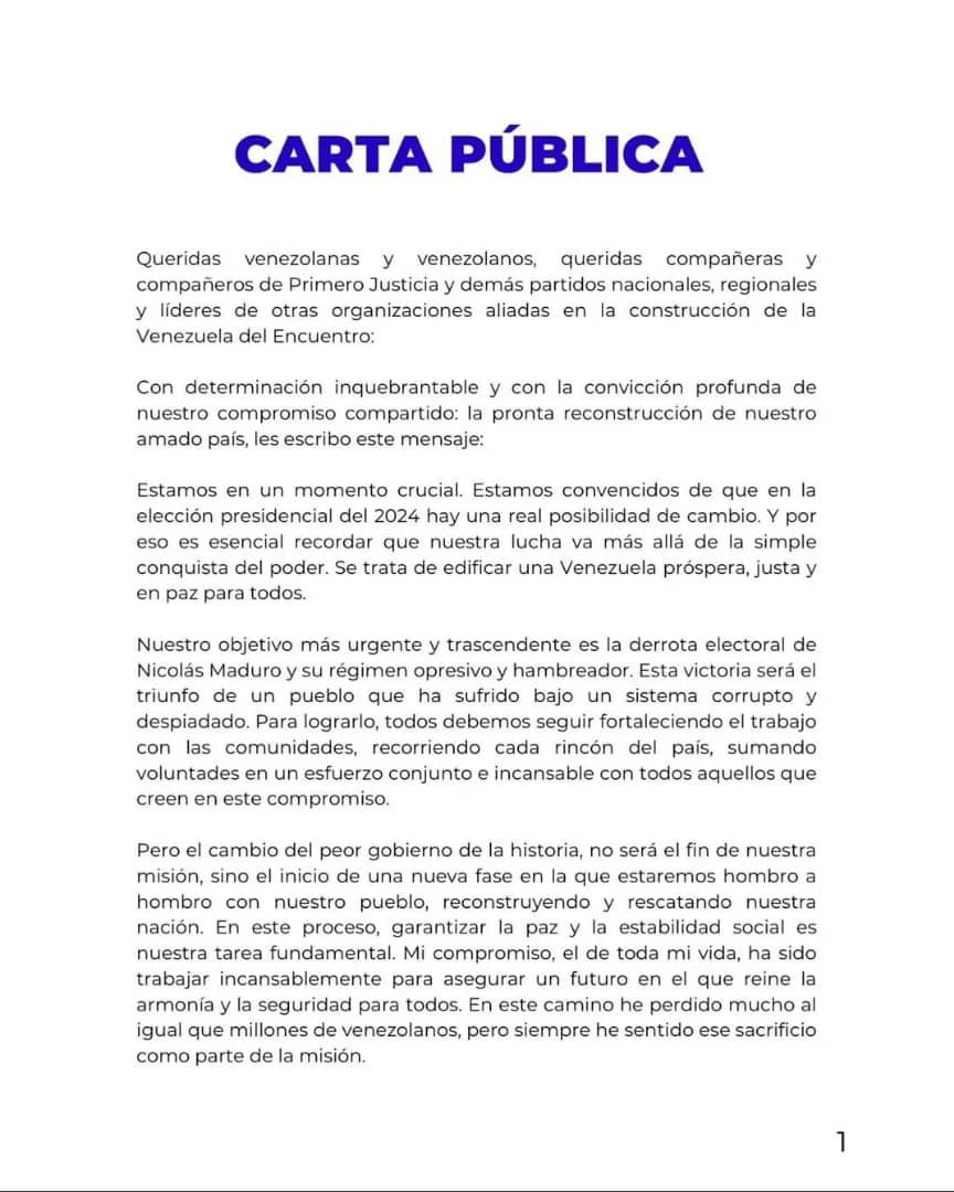Henrique Capriles no va a la Primaria