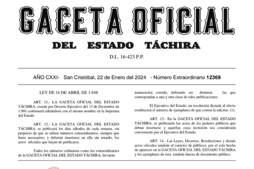 Gaceta de Jueves y Viernes "Días de Júbilo y no laborables