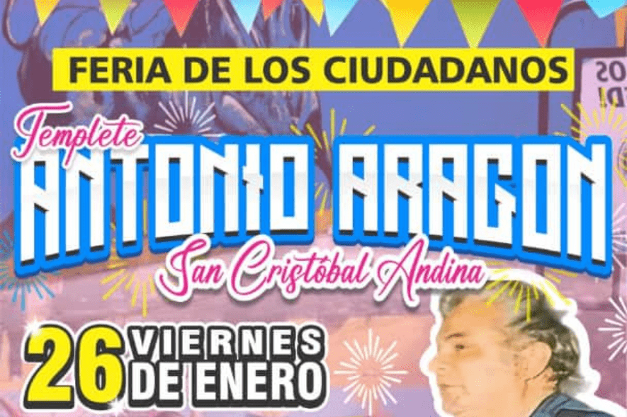 flayer promocional de las actividades programadas en eltemplete Antonio Aragon del Barrio Lourdes