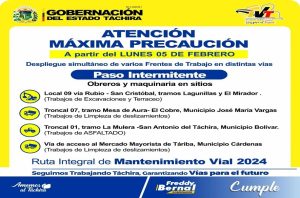Mantenimiento vial táchira