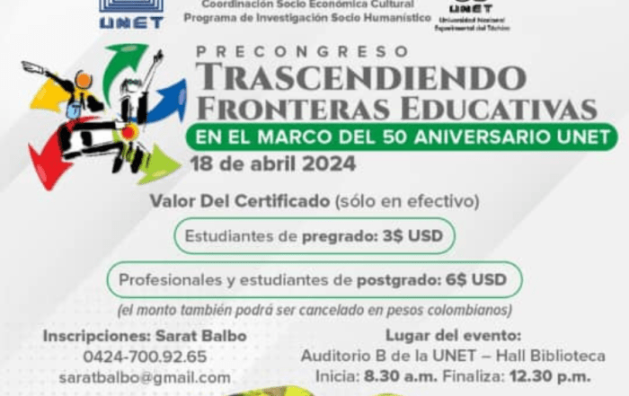 Pre Congreso Trascendiendo Fronteras Educativas en la UNET