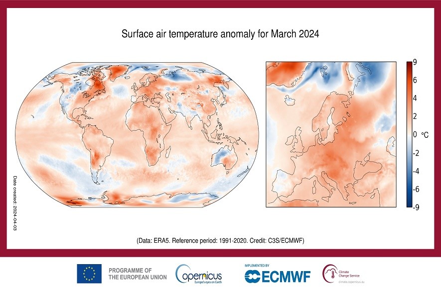 Temperatura marzo 2024