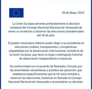 Comunicado Unión Europea