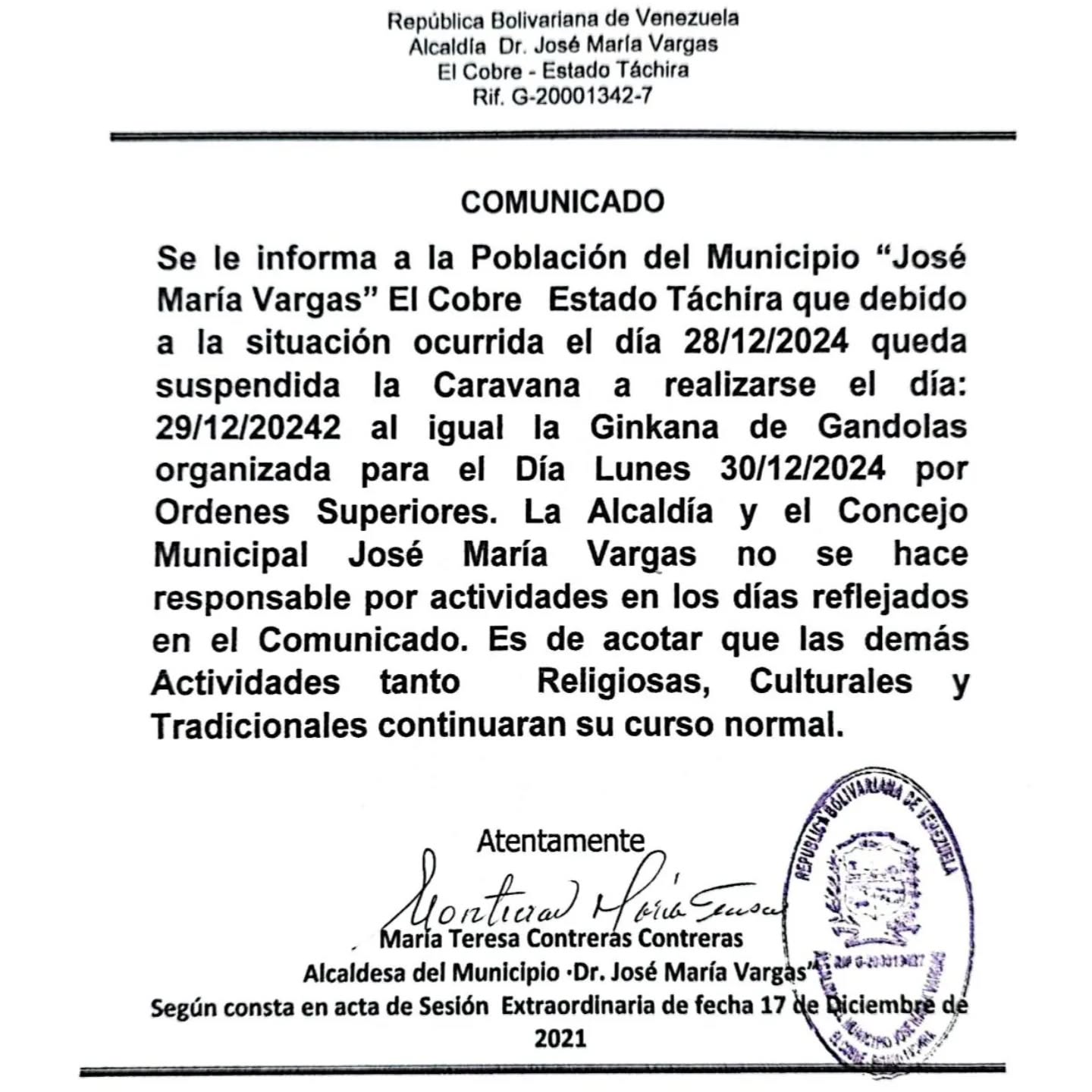 Se suspenden las actividades planificadas en el Cobre