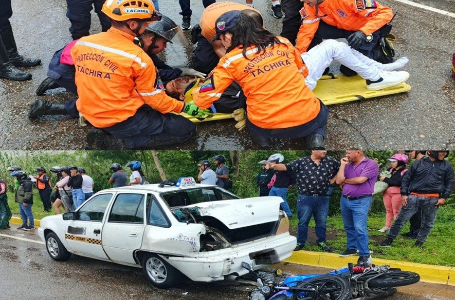 Dos lesionados en hecho vial en la Av Antonio José de Sucre