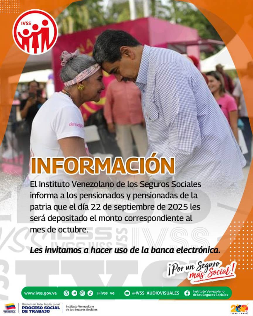 El lunes pagan la pensión correspondiente a octubre