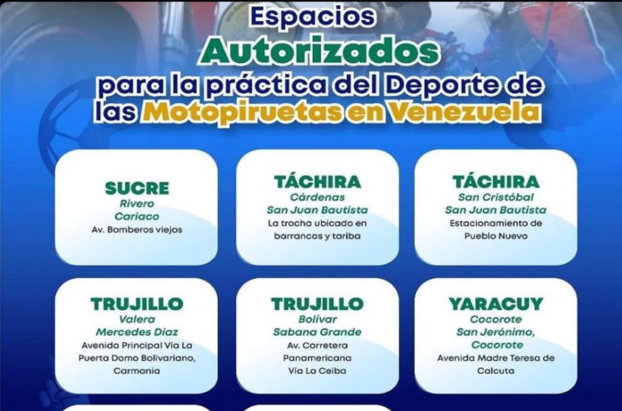 Habilitan dos espacios para motopiruetas en Táchira