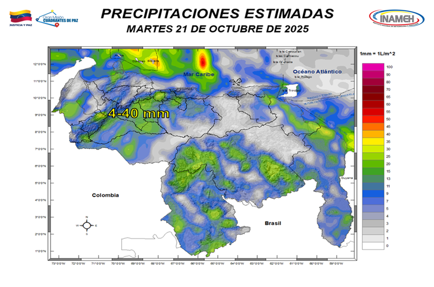 Inameh Se prevé lluvias en los próximos días
