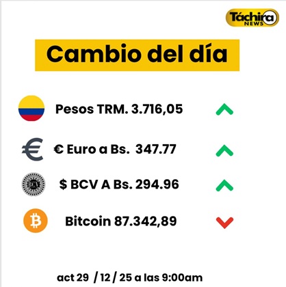 Cotización del Dólar 29 Diciembre 2025