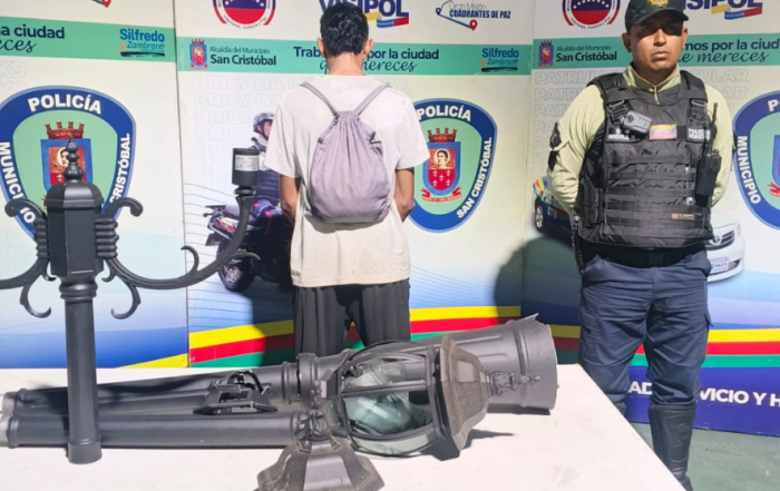 Aprehensión de ciudadano por daños al patrimonio público gracias al monitoreo de la Sala Situacional