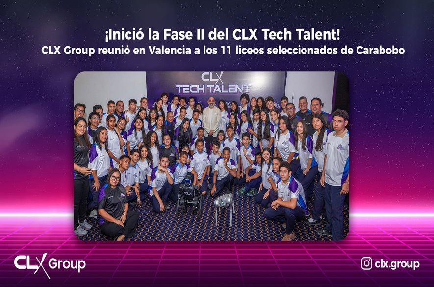 ¡Inició la Fase II del CLX Tech Talent! CLX Group reunió enValencia a los 11 liceos participantes de Carabobo