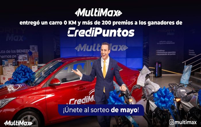 ¡MultiMax entregó un carro 0 KM y más de 200 premios a los ganadores del concurso CrediPuntos! Únete al sorteo de mayo