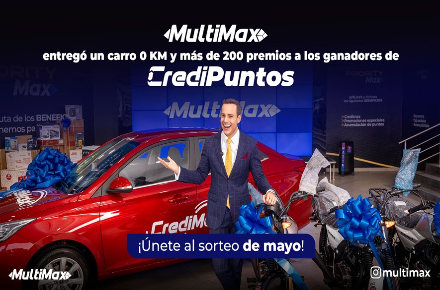 ¡MultiMax entregó un carro 0 KM y más de 200 premios a losganadores del concurso CrediPuntos! Únete al sorteo de mayo