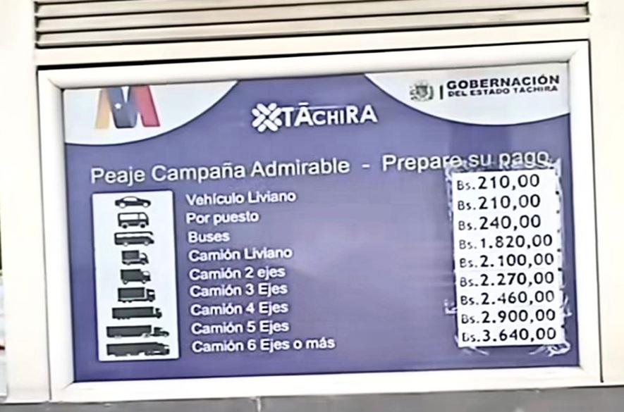 Aumentan las tarifas de los peajes en bolívares