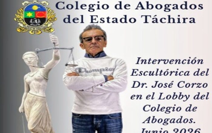 Escultor José Corzo expone en el colegio de abogados