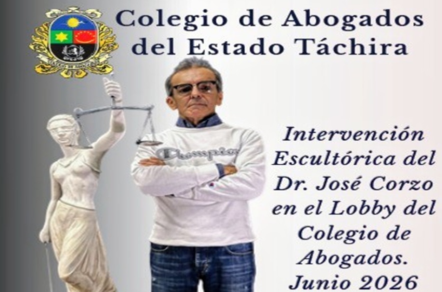 Escultor José Corzo expone en el colegio de abogados