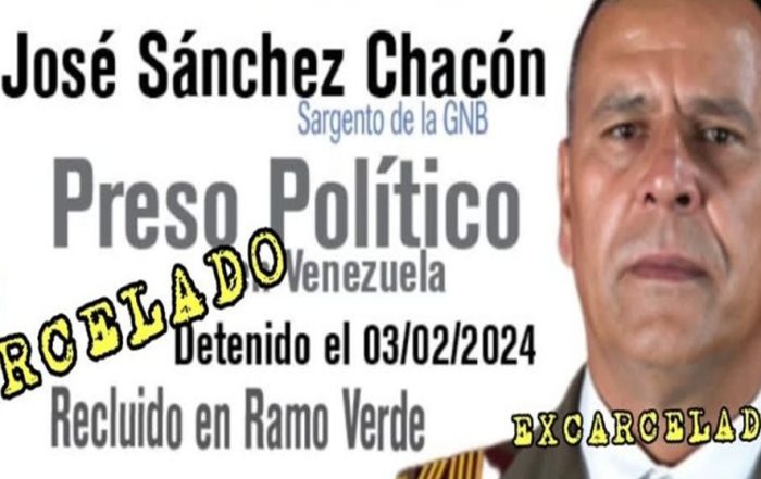 Táchira: Excarcelan al sargento tachirense José Sánchez Chacón