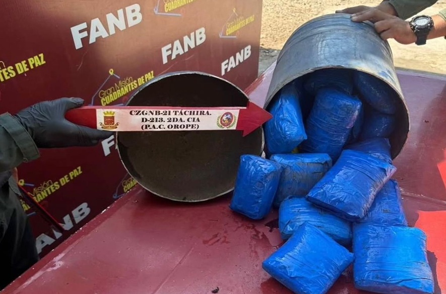 Táchira: Incautan más de 16 kilos de droga oculta en una bombona de gas