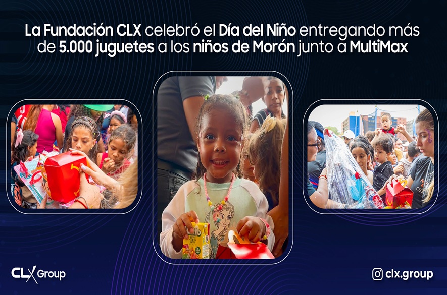 La Fundación CLX celebró el Día del Niño entregando más de5.000 juguetes a los niños de Morón junto a MultiMax