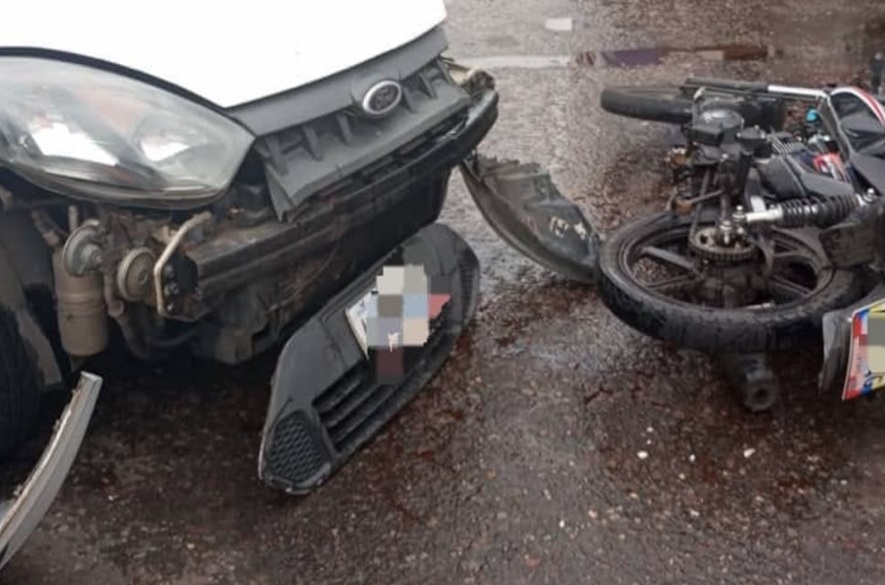 Táchira: Choque moto-vehículo deja un lesionado en Los Agustinos